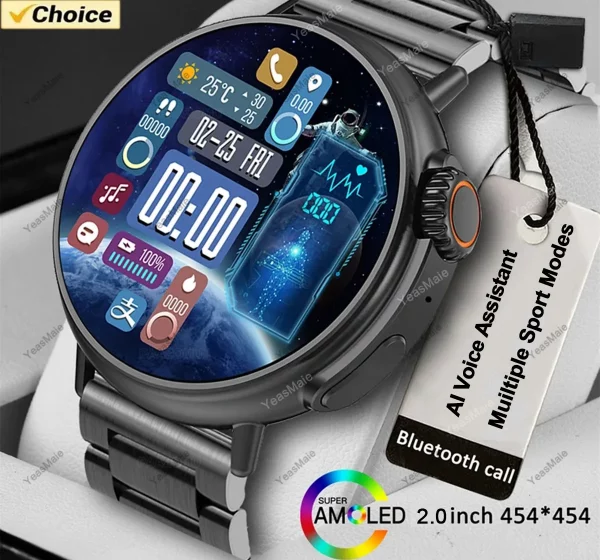 2024 novas chamadas bluetooth relógio inteligente ultra série 9 assistente de voz monitor saúde relógios esportes fitness rastreador smartwatch homem
