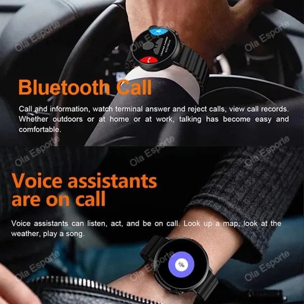 2024 novas chamadas bluetooth relógio inteligente ultra série 9 assistente de voz monitor saúde relógios esportes fitness rastreador smartwatch homem - Image 2