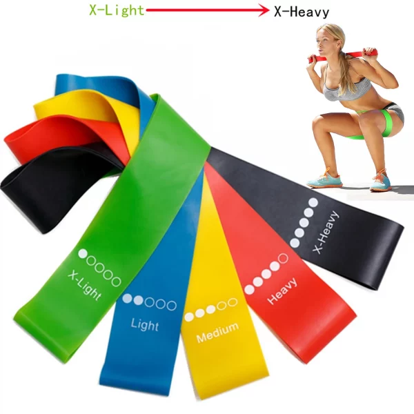 Conjunto de faixas de resistência, para treinamento de força.