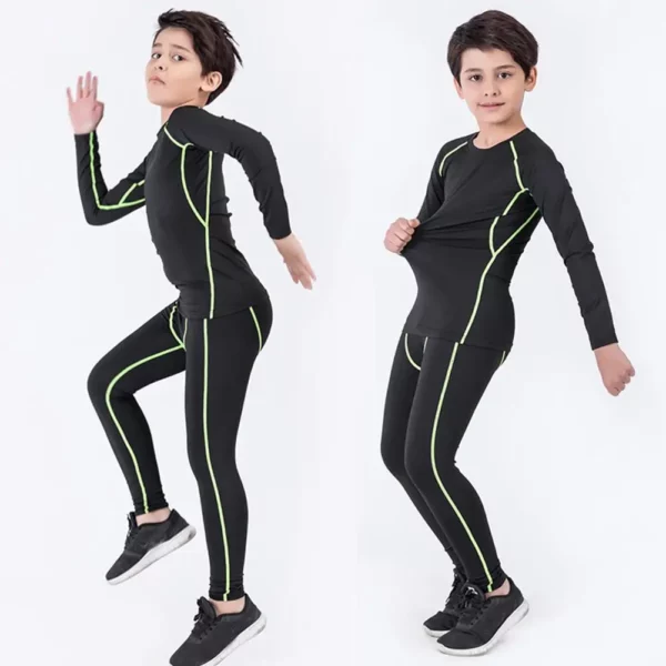 Roupa esportiva infantil de secagem rápida, agasalho de compressão fitness - Image 2