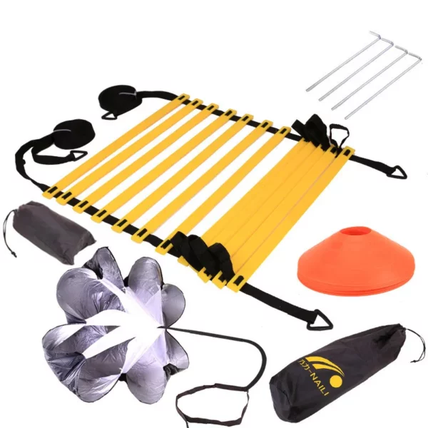 conjunto de equipamentos de  futebol velocidade agilidade treinamento escada marcador disco resistência pára-quedas corda pular equipamentos kit - Image 7