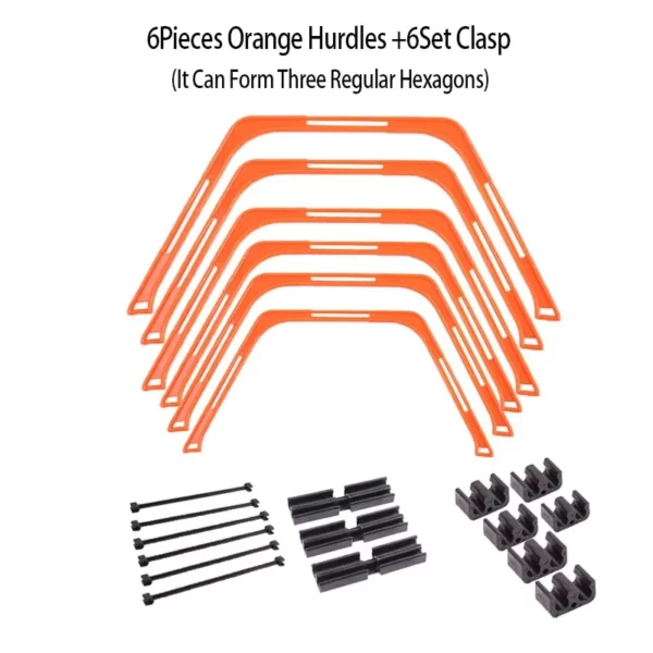 6 pçs conjunto de obstáculos de agilidade anéis de treinamento de futebol footwork anel dobrado escada hexágono multi suprimentos hex equipamento de obstáculo - Image 8