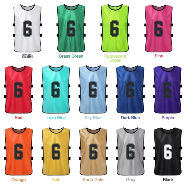 6 pçs/12 pçs adultos crianças de secagem rápida basquete camisas futebol colete pinnies prática equipe treinamento esportes colete equipe - Image 6
