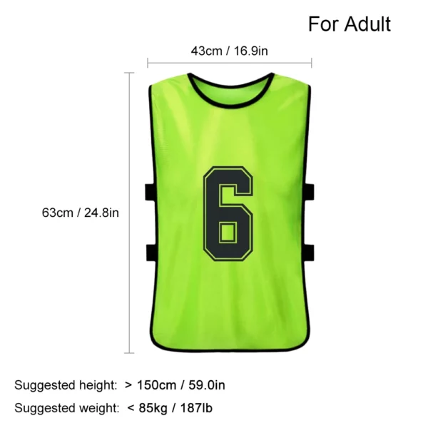 6 pçs/12 pçs adultos crianças de secagem rápida basquete camisas futebol colete pinnies prática equipe treinamento esportes colete equipe - Image 4