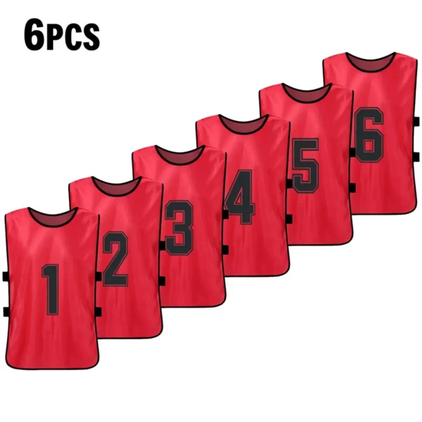 6 pçs/12 pçs adultos crianças de secagem rápida basquete camisas futebol colete pinnies prática equipe treinamento esportes colete equipe - Image 7