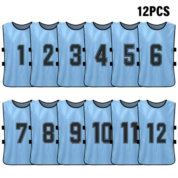 6 pçs/12 pçs adultos crianças de secagem rápida basquete camisas futebol colete pinnies prática equipe treinamento esportes colete equipe - Image 10