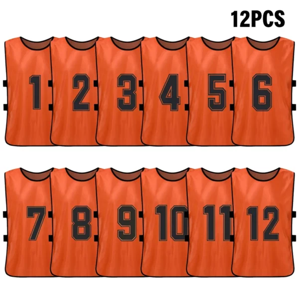 6 pçs/12 pçs adultos crianças de secagem rápida basquete camisas futebol colete pinnies prática equipe treinamento esportes colete equipe - Image 11
